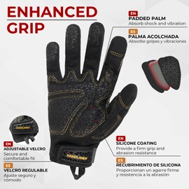 HANDLANDY Flexible Tactical Gloves for Men Women, Grip Motorcycle Airsoft Shooting Gloves, Utility Mechanics Outdoor Work Gloves