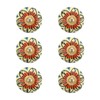 Rasiya Art Floral Ceramic Yellow Knobs Handles - Indian Handmade