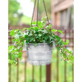 KOROI 10 Piece of 6 Inch Plastic Plant Hanging Drip Pans,Pot Saucer Plant Water Catcher Drip Tray for Hanging Basket Indoor & Outdoor Use