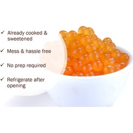 BREXONIC Popping Boba Pearls Bursting Tea Balls Drink & Dessert Topping Strawberry Mango Blueberry Passion Fruit Flavored Bubble Tea Pearls (Passion Fruit, 2 LB Pack of 1)