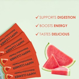 WSJAWH Happy Cleaner-Superfood Powder, Watermelon Berry Powder Probiotics, with Fruits and Veggies - Immune Gut Health Support- Vegan- Gluten-Free - 28 Packets