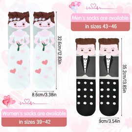 IHLOOTD Wedding Socks 2 Pairs Socks Wedding Funny Bride Groom Socks Couple Socks Partner Couple Socks Ideas Gift Wedding, Multiple colours, 39-46