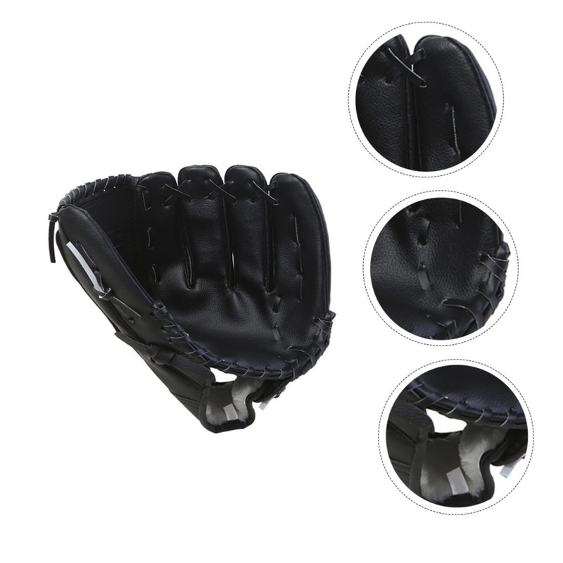 Mikinona 1pc PU Softball Glove for Comfortable Shockproof Batting Pitcher