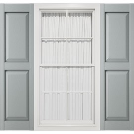 12"W x 80"H Mid-America Vinyl, TailorMade Size Williamsburg Double Panel Shutters, w/Installation Shutter-Lok's & Matching Screws (Per Pair), 945 - Platinum