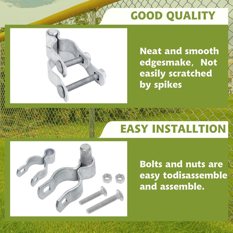 1-3/8" x 2-3/8" Chain Link Fence Gate Post Hinge Kit,