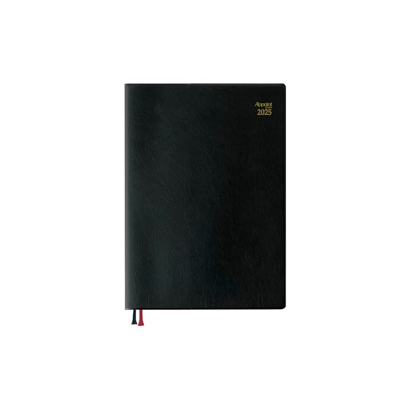 Daigo E1115 2025 Planner, Appointment Weekly Vertical, Black, Starts March