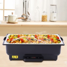 Electric Chafing Dish Chafer Cover Buffet Warmers Chaffing Server Set Chafer with a Capacity of 9L/ 9QT, Catering Dishes Set for Party Restaurants, Hotels, 22.4 * 13.6 * 7.1in