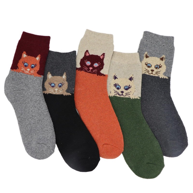 YZKKE 5Pack Womens Warm Wool Soft Cozy Crew Socks Cute