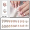 Pink French Tips Press on Nails Medium Almond Fake Nails