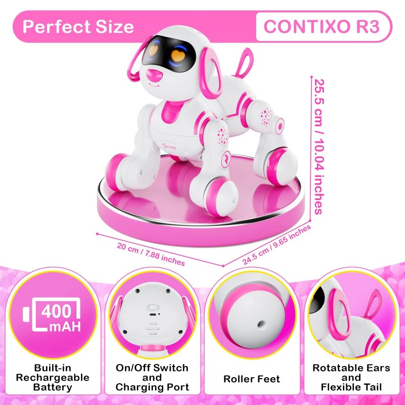 Contixo Interactive Remote Control Robot Dog Toy For Kids Educational