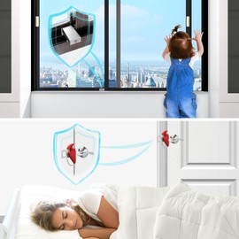 SNAIL GARDEN 2Pack Portable Door Lock & 1 Pack Sliding Window Lock, Portable Home Security Door Locker Home Security Travel Lockdown for Additional Safety and Privacy in Hotel Home Apartment School