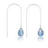 InfinitygemsArt White Opal Earrings For Women Pear Gemstone Threader Dainty