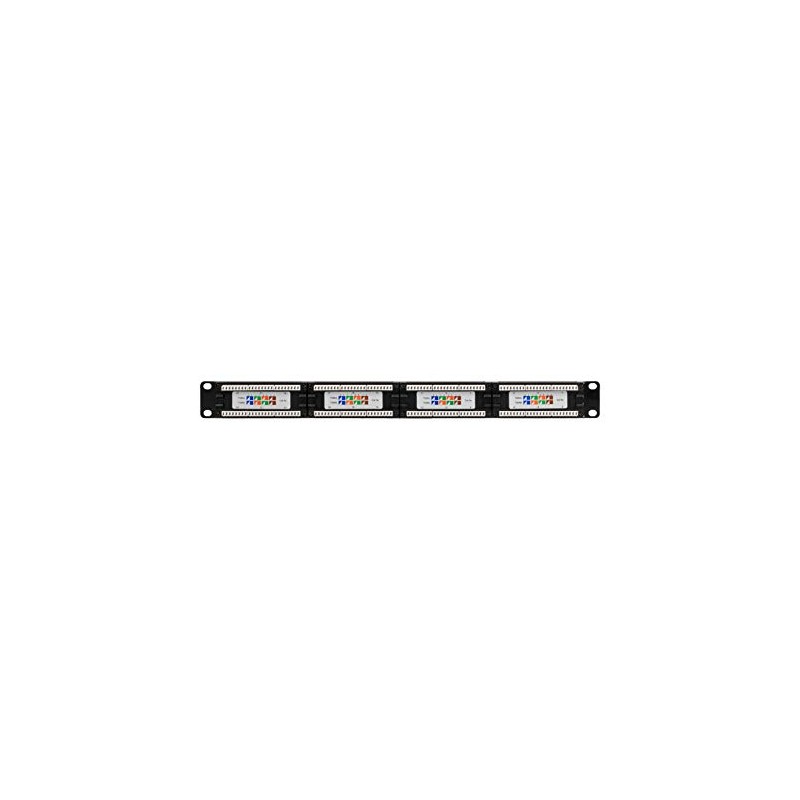 NavePoint 24-Port Cat5E UTP Unshielded Patch Panel for 19-Inch Wallmount