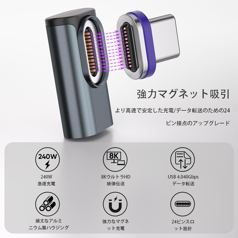 GLOWZEN USB C Magnet, 240W, Magnetic Adsorption Fast Charging, USB