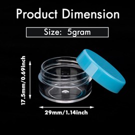 5 Gram Sample Containers with Lids, 100 Count 5ML Sample Jars, Empty Cosmetic Containers with Lids, Small Makeup Travel Containers for Glitter, Lotion, Cream, Beads, with Labels, Mini Spatulas