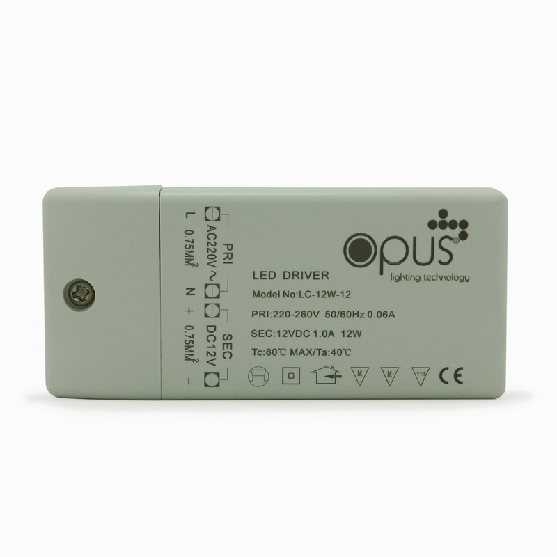 Opus 12w 12v DC Compact LED Driver Transformer for use