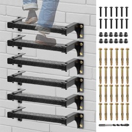 BEAMNOVA 6-Rungs Wall-Mounted Fire Escape Ladder Emergency Ladders for Second Story Windows Floor Window Well Egress Ladder Wall Fire Safety Ladders Home Stepladders