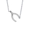 apop nyc 925 Sterling Silver Wishbone Necklace 16-17 inch with