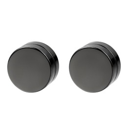 Flongo Unisex Magnetic Stud Earrings, 6-12 mm Stainless Steel Stud Earrings, Black, Blue, Gold, Multi-coloured Fake Plug Expander without Piercing Ear Jewellery, Stainless Steel