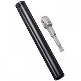 TA-VIGOR 1/2" Drive Socket Accessory Set, 17mm 6-Point Deep Impact Sockets 8" Length and 1/2" to 1/4" Hex Shank Adapters, Heat-Treated CR-V Steel Socket Adapter Accessory Set Kit for Hex Bolts Nuts