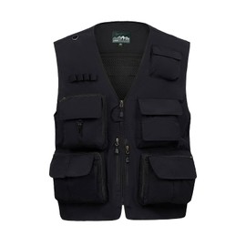 Hbufnha Outdoor Multi Pockets Work Vest Fishing Hunting Utility Tactical Vest for Men Women 02-BK-XL