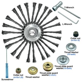 NeJesZoe 10 Inch Steel Wire Weed Wheel Brush Cutter Trimmer Head, Weed Trimmer Blade Head for Weed Eater,Brush Cutter,Weed Wrackers, Compatible with Husqvarna, Sthil, Moss Grass Rust Removal