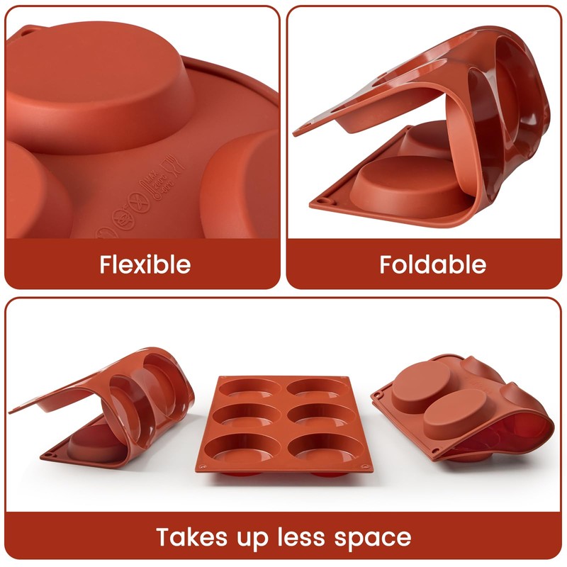 JOERSH 2-PK Silicone Egg Mold for Breakfast Sandwiches 3 Inch