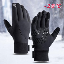 -20℉ Winter Waterproof Windproof Touch Screen Warm Gloves for Cold Weather Sking - Color: Gray, Size: XL