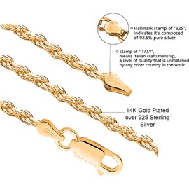 Savlano 925 Sterling Silver Crucifix Jesus Christ Cross Pendant Silver Rope Necklace Chain for Women & Men - Made in Italy (Y)