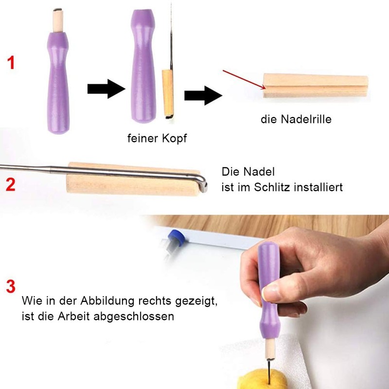 Felting Needles Set for Beginners, 3 Sizes Felting Needles, Felting