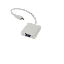 MicroConnect HDMIDVGA - HDMI Micro - VGA adapter M-F - HDMI Micro D type - VGA 25cm - White, resolution : 1920 x 1080P@60Hz - Warranty: 25Y