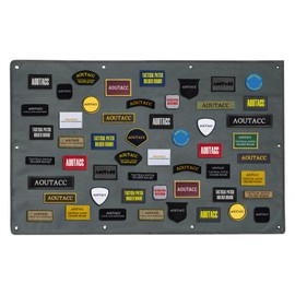 AOUTACC Tactical Military Patch Holder Board Hook & Loop Morale Patch Panel, Tactical Patch Display Panel for Military Uniform Hook and Loop Badges-Gray(108 * 70CM)