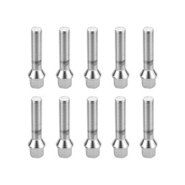 JNNJ Pack of 10 Wheel Bolts Wheel Bolts Taper Collar Wheel Bolts M14 x 1.5, Wheel Bolts in OE Quality for Alloy Wheels and Tyre Change, Replacement Bolt Set for Car Accessories