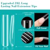 LIONVISON 3XL Clear Full Cover Nail Tips for Acrylic Nails
