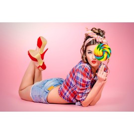 The Dreidel Company Mega Rainbow Swirl Lollipop, 5" Inch Mixed Fruit Flavor, Individually Wrapped, 5" Inch Sucker (12-Pack)