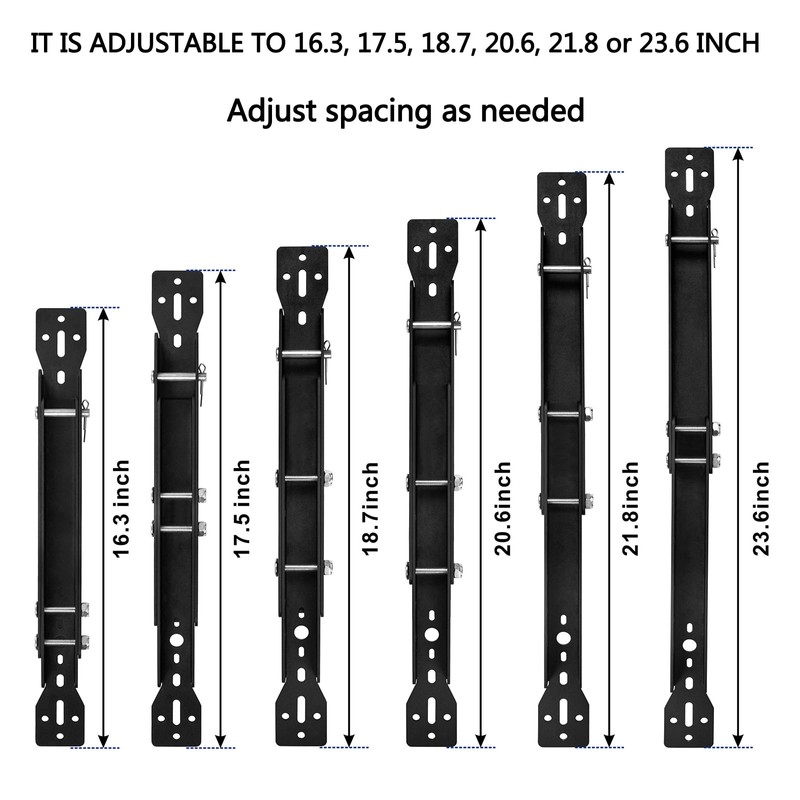 VANROUG Garage Door Opener Bracket, Black Steel, Door Mount, Adjustable