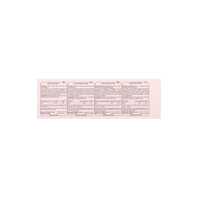 Zink 25mg - 365 Tabletten - Zink Bisglycinat - Hochdosiert