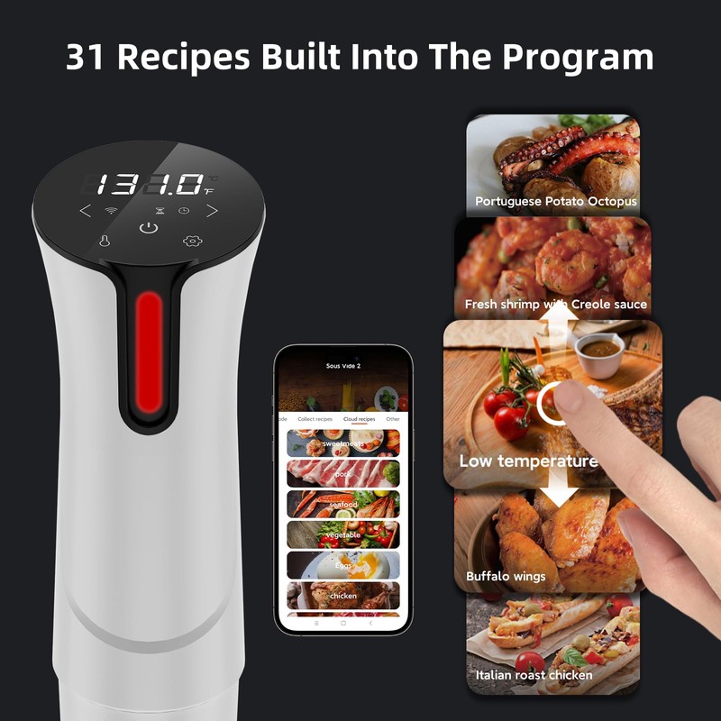 5G WIFI Sous Vide Machine|1100 Watts Sous Vide-Precision Cooker with