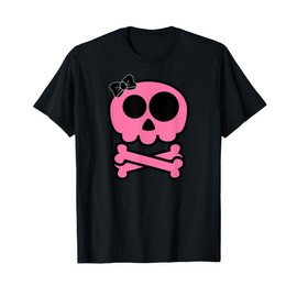 Pink Skull and Crossbones Girl Pirate T-Shirt