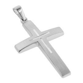 trendor Silver Cross with Chain for Men Men's Necklace with Cross Pendant, Fashionable Gift Idea, Timeless Men's Jewellery, Delivered in Gift Box 60705, 60 cm, Sterling Silver, No Gemstone