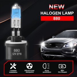 QUAYUB Fit For Chevy Silverado 1999-2002 Halogen Fog Light Bulbs,880 Fog Light Halogen Light Bulbs Replcement Bulbs,Plug and Play,Bright White,Pack of 2