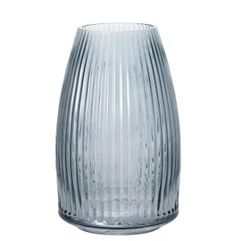 Sullivans Gray Smoked Ribbed Glass Vase, Flower Vase for Modern Home Decor, Minimalist Vase for Shelf and Table, Vases for Centerpieces, Living Room, Bedroom, Kitchen, and Office Decor (G8450)