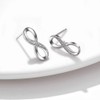 PEARLOVE 925 Sterling Silver Stud Earrings, White Gold Plated Cubic