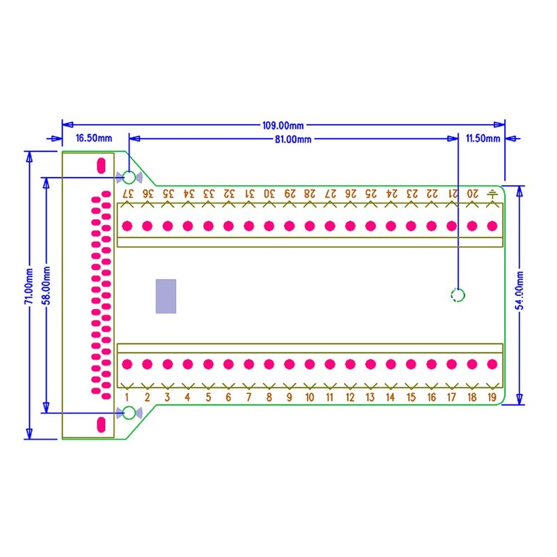 euroharry DB37 Female D-SUB 2Row 37Pin Breakout Connector