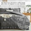 Tufted Ruffle Duvet Cover Set King Size, 3 Pieces Vintage