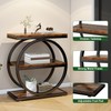 IBUYKE Narrow End Table with 3 Storage Shelves, Industrial Sofa