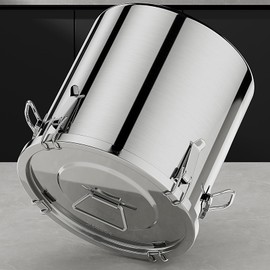 SWRONP 304 Stainless Steel food Storage Containers,5.5Gallon/21Liter Airtight Stainless Steel Bucket With lids,710 OZ Flour Storage Container,Metal Airtight Canister for Rice,Coffee Bean,Dog Food