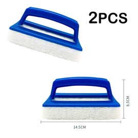 2 Pack Hand-Held Swimming Pool Scrub Brush Pool Cleaning Scrubbing Sponge Pad Bath Scrubber,Heavy Duty Scrub Brush deal for Pool Tile & Grout, Walls, Vinyl Liners, Spas, Kitchen, Bathroom, Shower