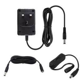 myVolts 9V power supply adaptor compatible with/replacement for Alesis DM8 Drum module - UK plug - with Extension and Inline Switch