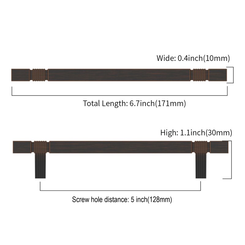 Asidrama 10 Pack 5 Inch(128mm) Oil Rubbed Bronze Kitchen Cabinet